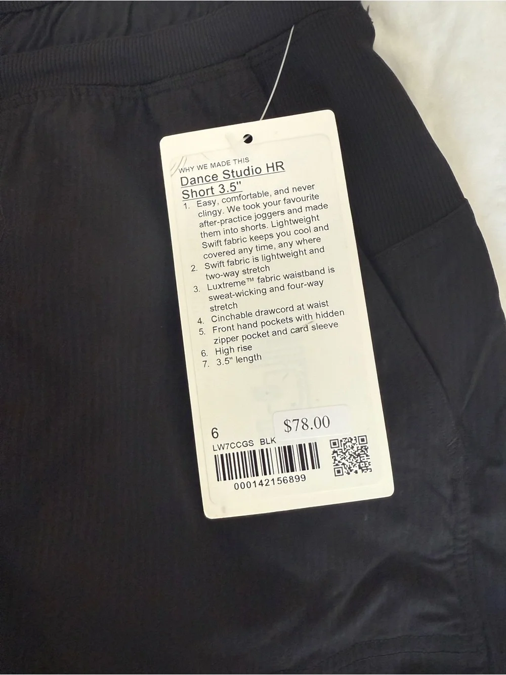 Lululemon Women’s Black Dance Studio Short 3.5”